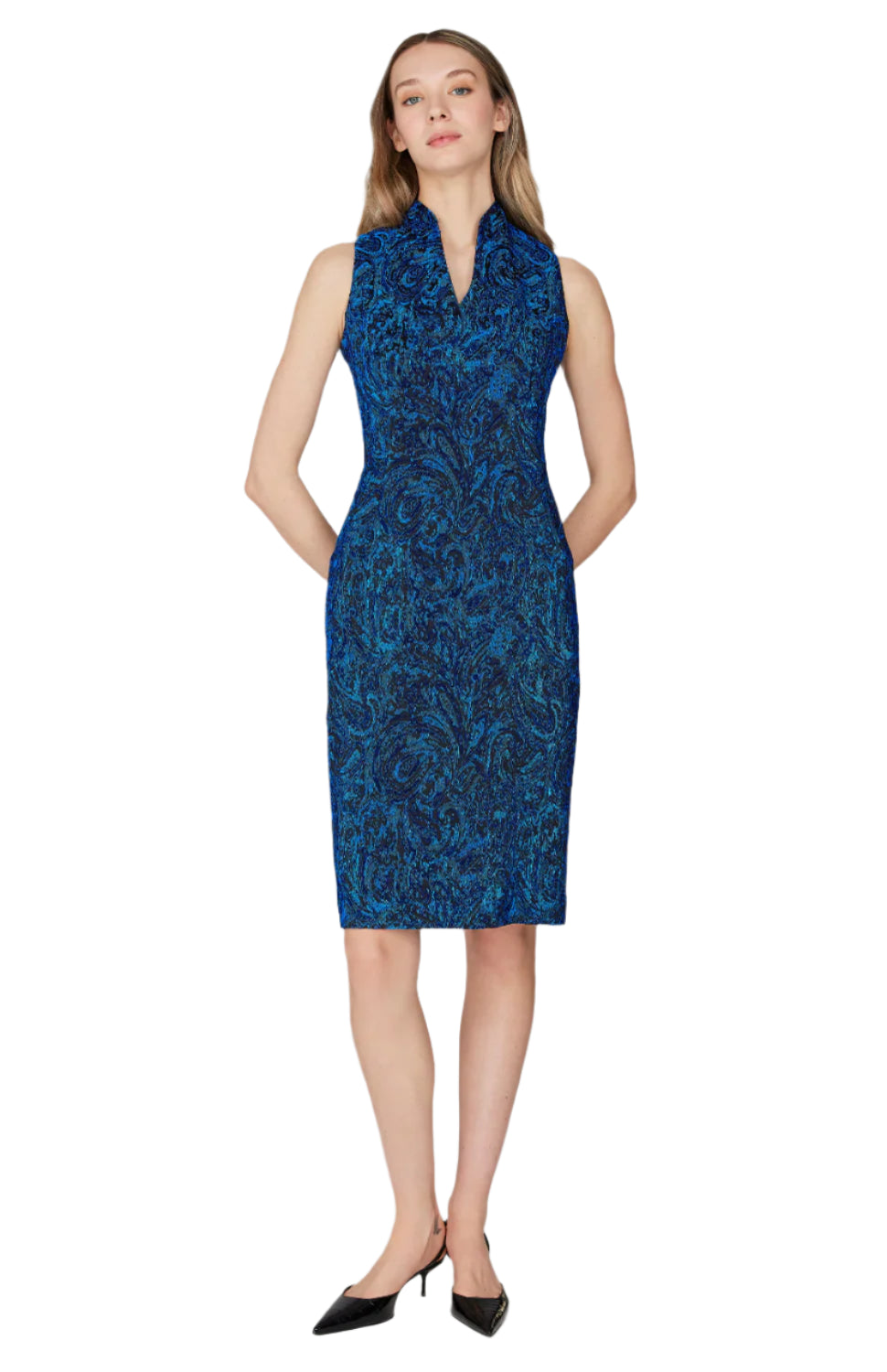 slim fit dress slacks PAISLEY MAXI DRESS – THREE main image 0