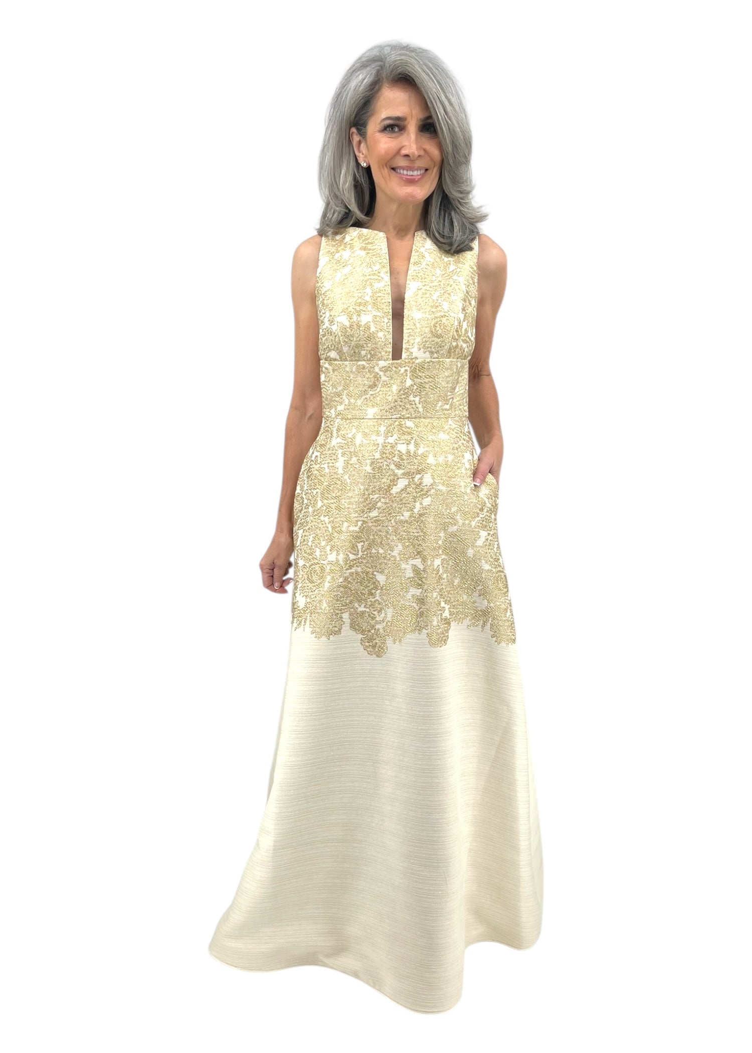 Cream and Gold Evening Gown – Carl Meyers