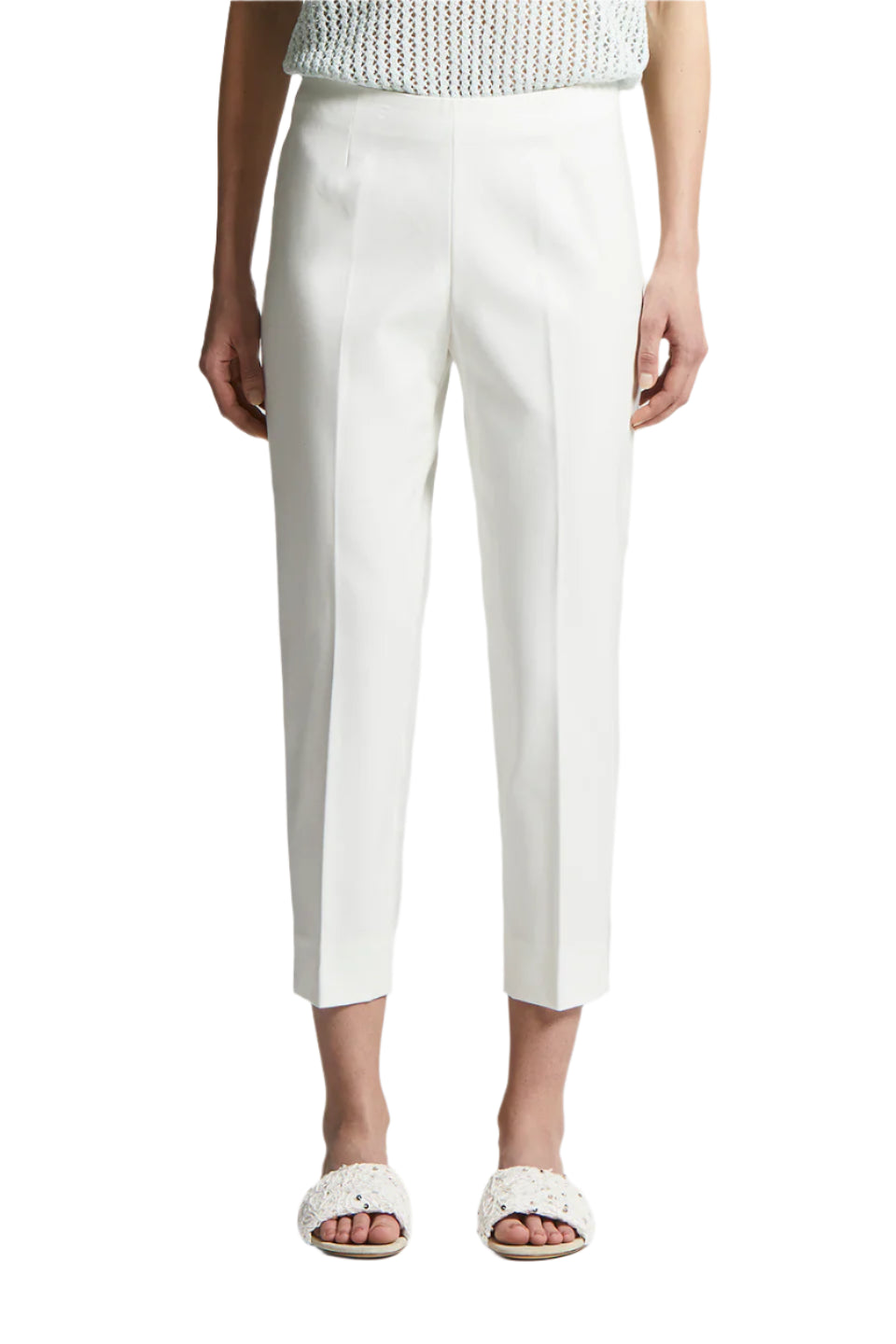 white cigarette trousers womens Cotton and viscose cigarette trousers | Cloud White white cigarette trousers womens Cotton and viscose cigarette trousers | Cloud White