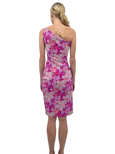 Angelina Print Dress in Capri Pink