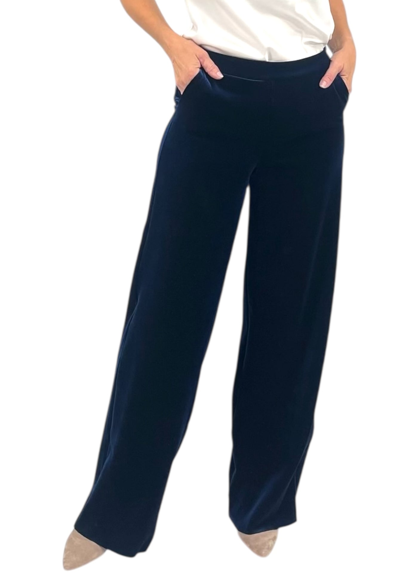 Nazife Velvet Pants in Blu Notte