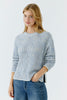 Yarn Mix Sweater in Light Blue/White