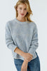 Yarn Mix Sweater in Light Blue/White