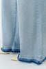 Wide-Cut Flared Jeans in Blue Denim