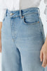 Wide-Cut Flared Jeans in Blue Denim