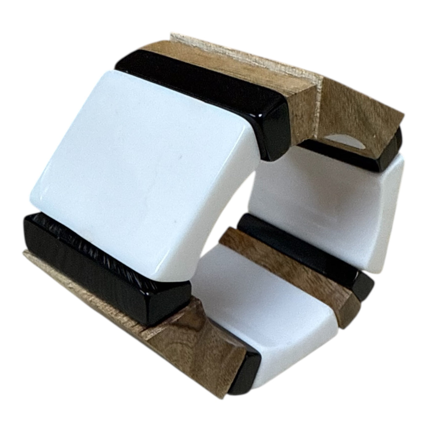 Wood Bracelet in Black/White