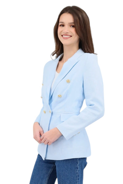 Baby Blue Blazer With Gold Buttons