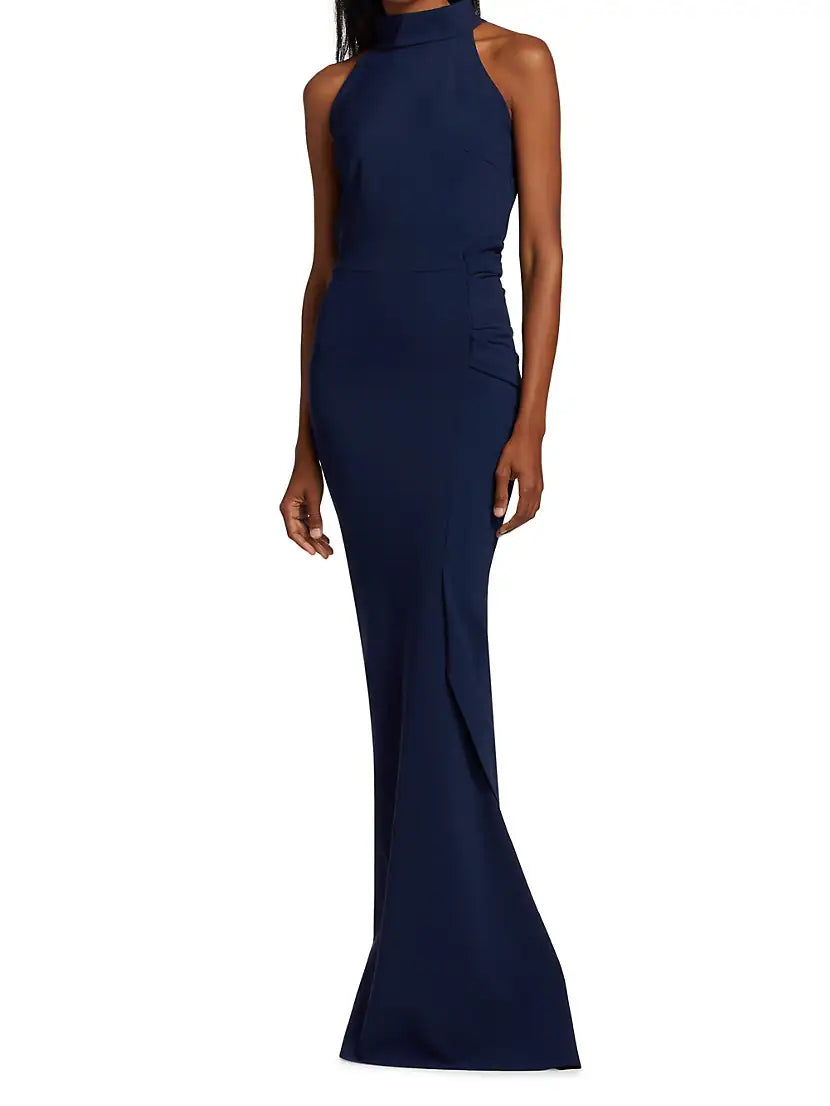 Gudrum Long Mix Jersey Gown - Blu Notte