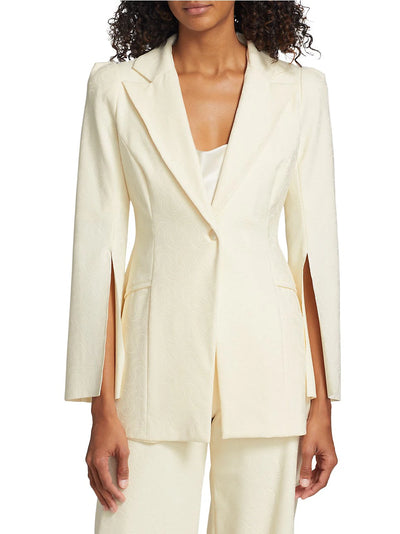 Ottilia Monogrammed-Lace Blazer - Cream