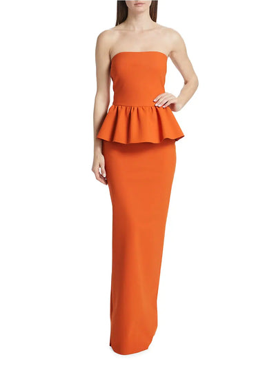 Panthea Strapless Peplum Gown - Blue