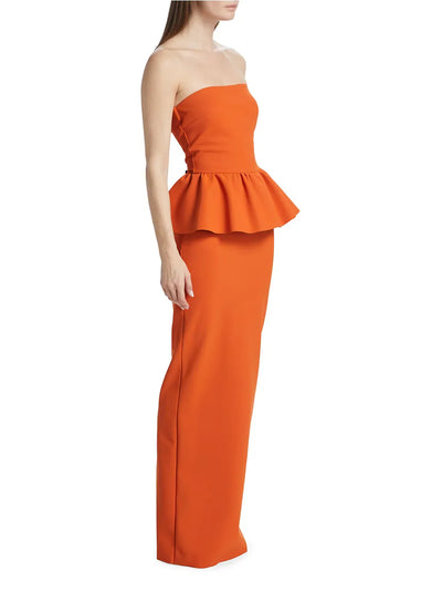 Panthea Strapless Peplum Gown - Blue