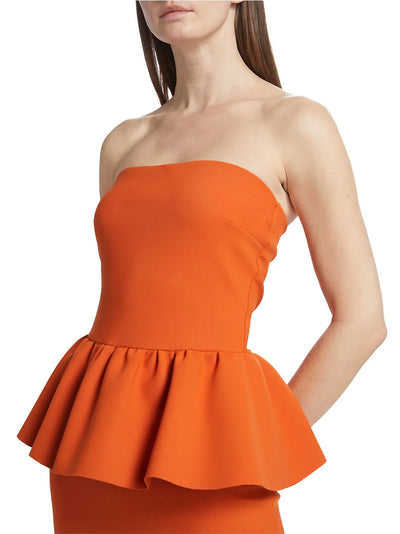 Panthea Strapless Peplum Gown - Blue