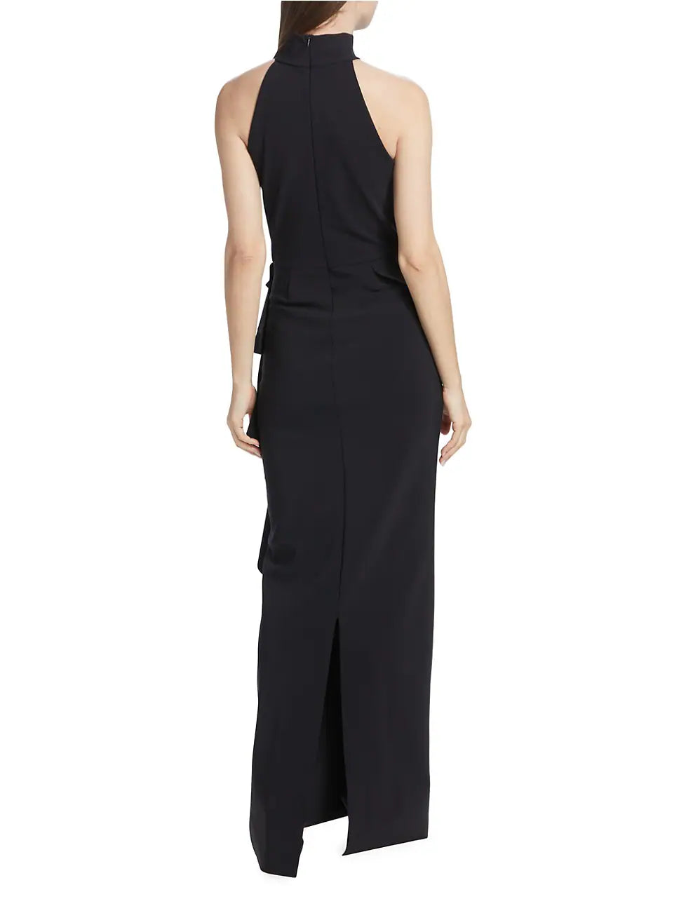 Ah Ruffled High-Neck Gown