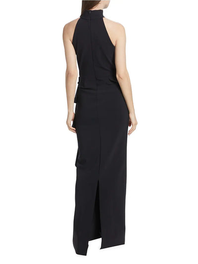 Ah Ruffled High-Neck Gown
