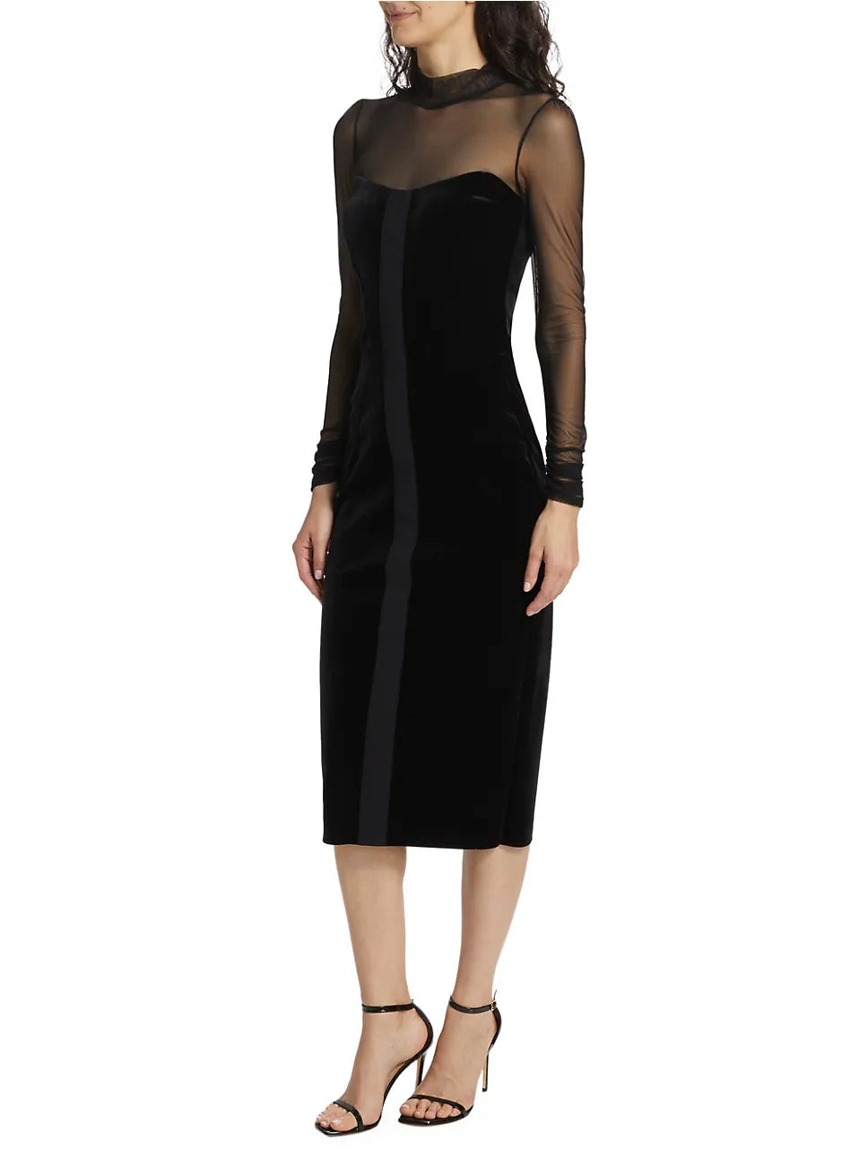 Calanta Velvet Illusion Midi-Dress