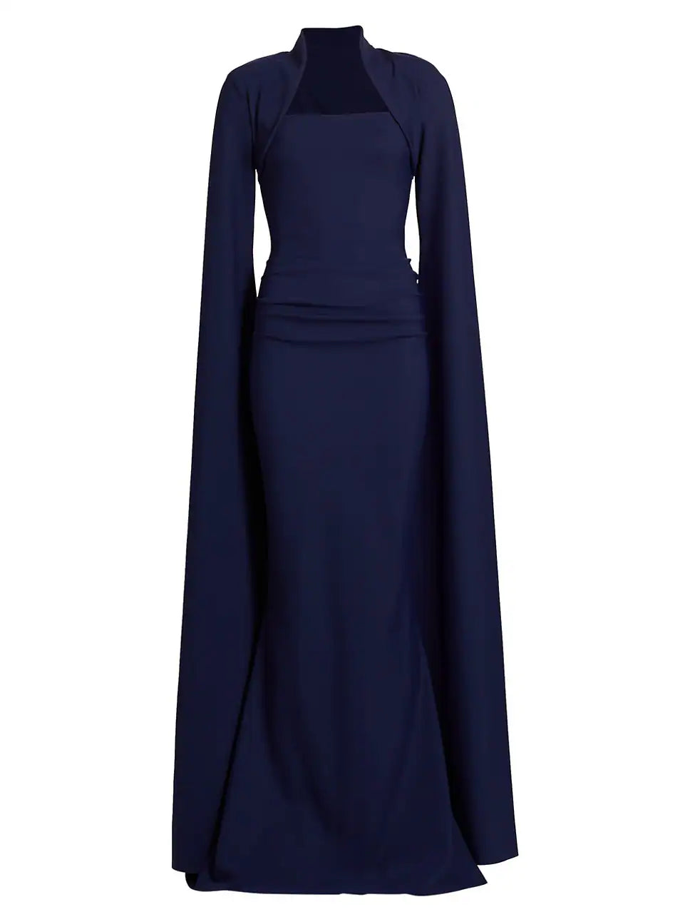 Reiko Cape-Sleeve Sugar Gown - Blu Notte