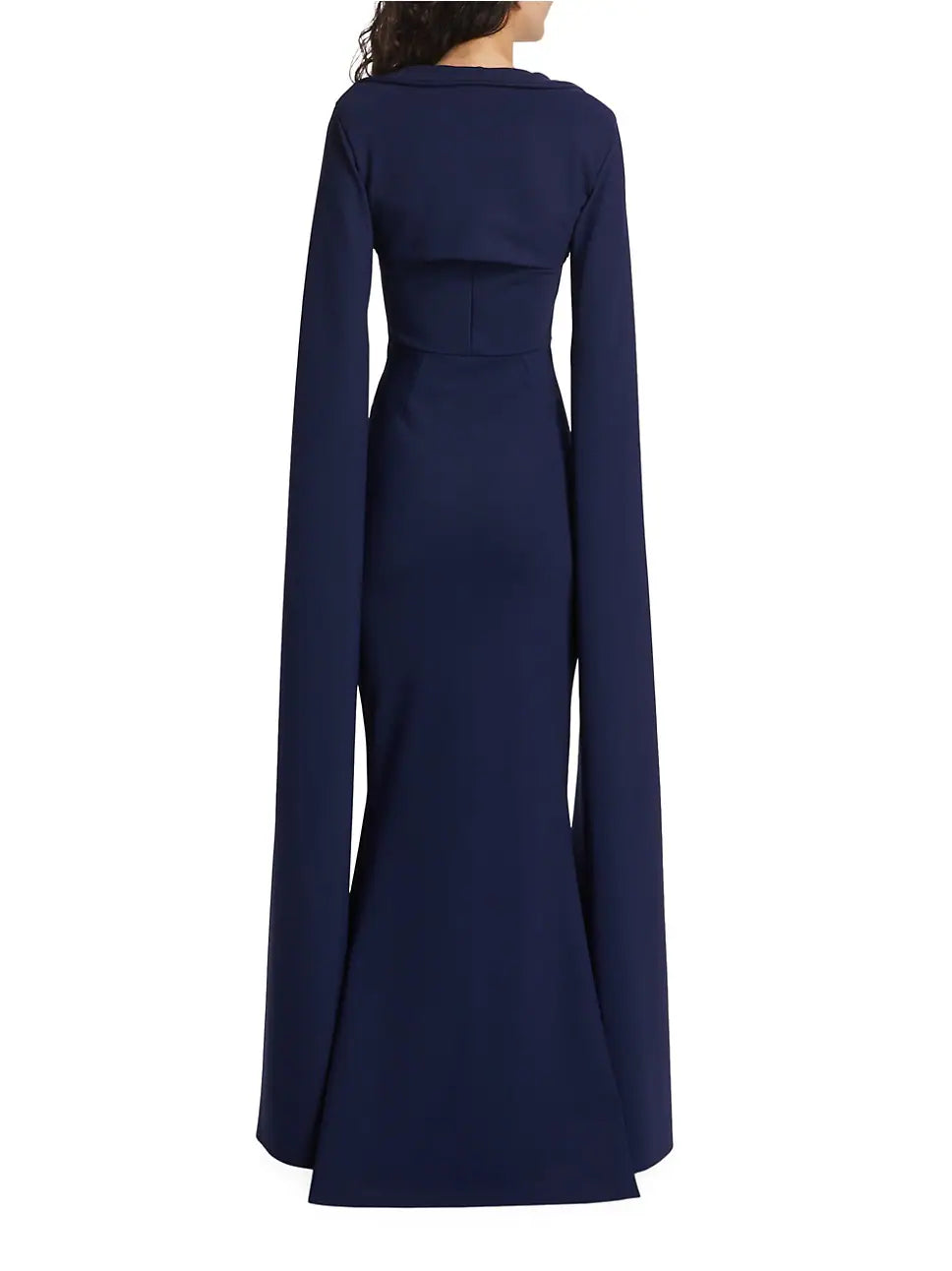 Reiko Cape-Sleeve Sugar Gown - Blu Notte