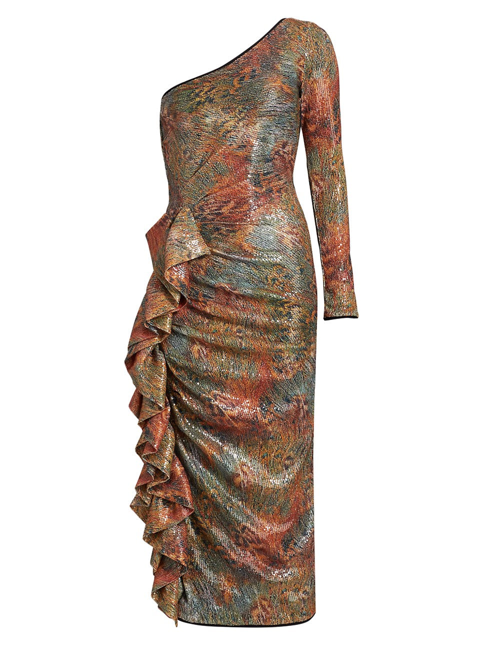 Delphi Peacock Sequin Midi-Dress