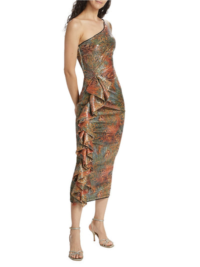 Delphi Peacock Sequin Midi-Dress