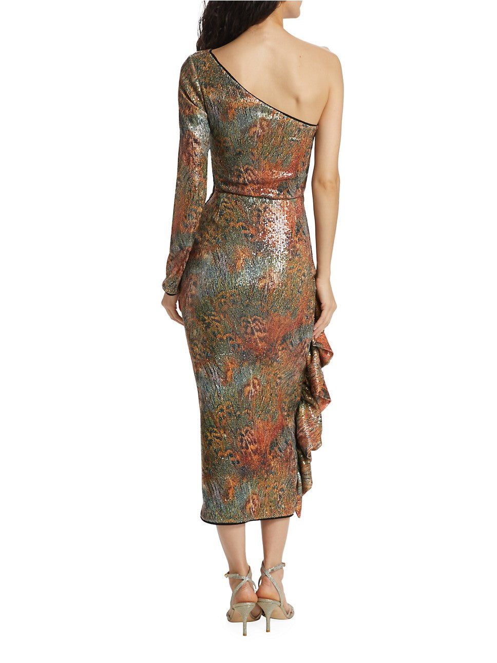 Delphi Peacock Sequin Midi-Dress