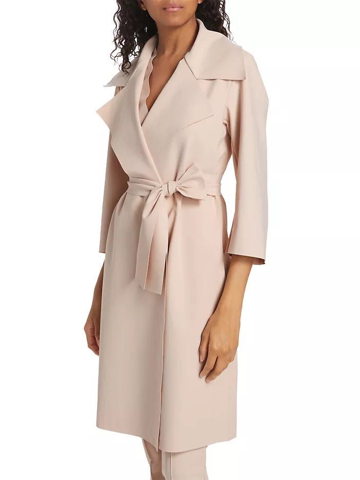 Saveria Belted Trench Coat in Sea Shell