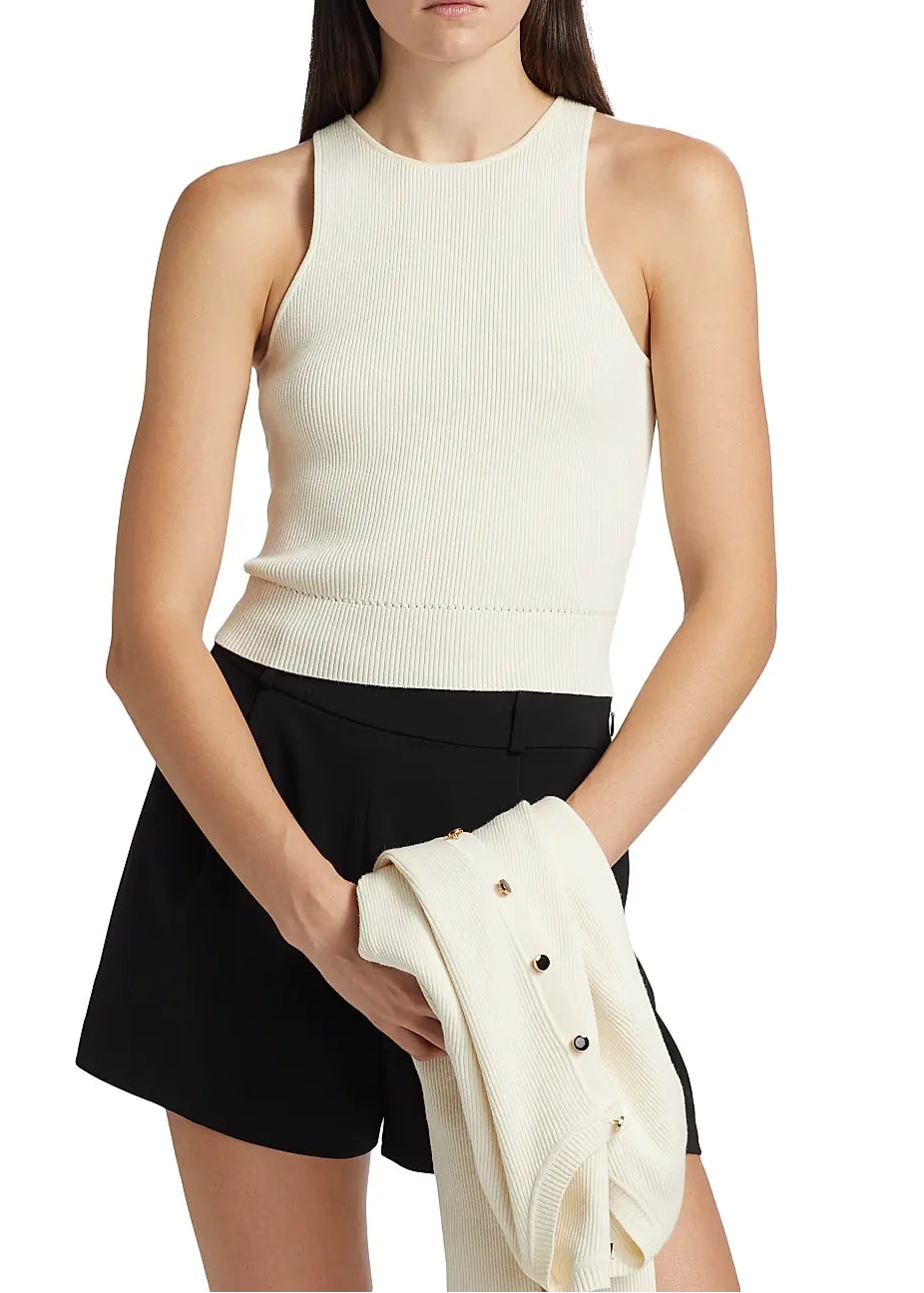 Avery Racer Tank in Ivory