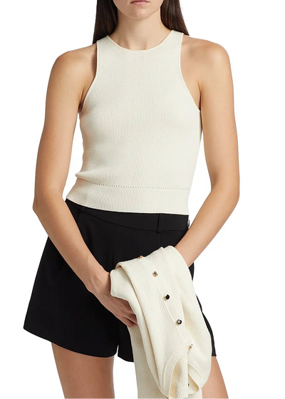 Avery Racer Tank in Ivory