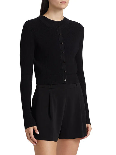 Zoe Classic Cropped Cardigan in Black