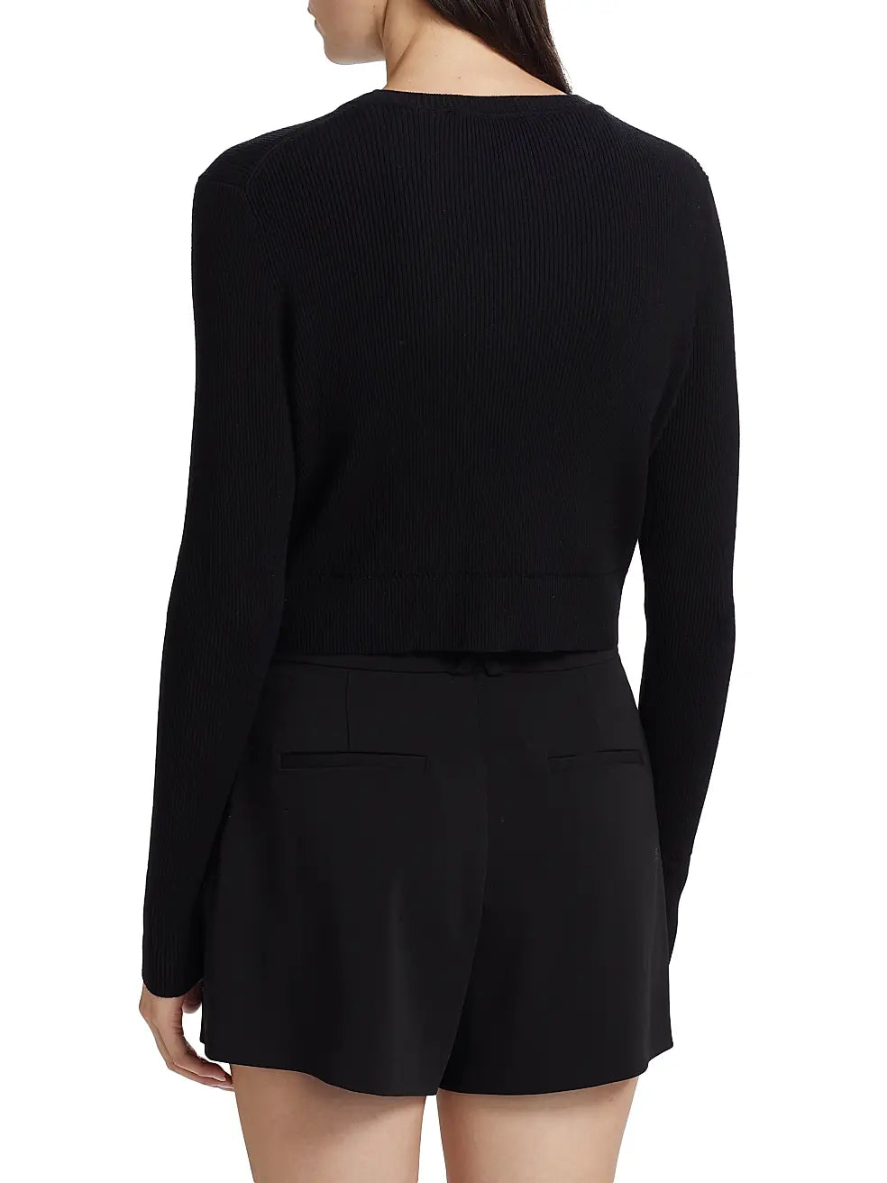 Zoe Classic Cropped Cardigan in Black