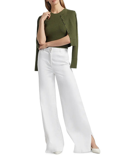 Zoe Classic Cropped Cardigan in Olive