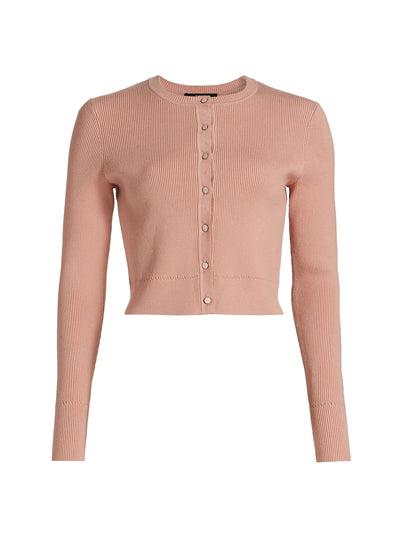 Zoe Classic Cropped Cardigan in Blush
