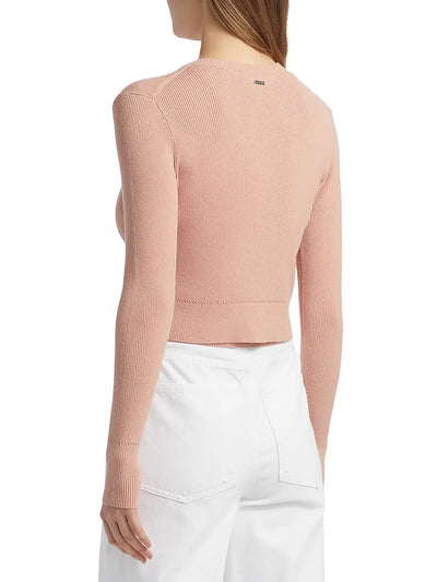 Zoe Classic Cropped Cardigan in Blush