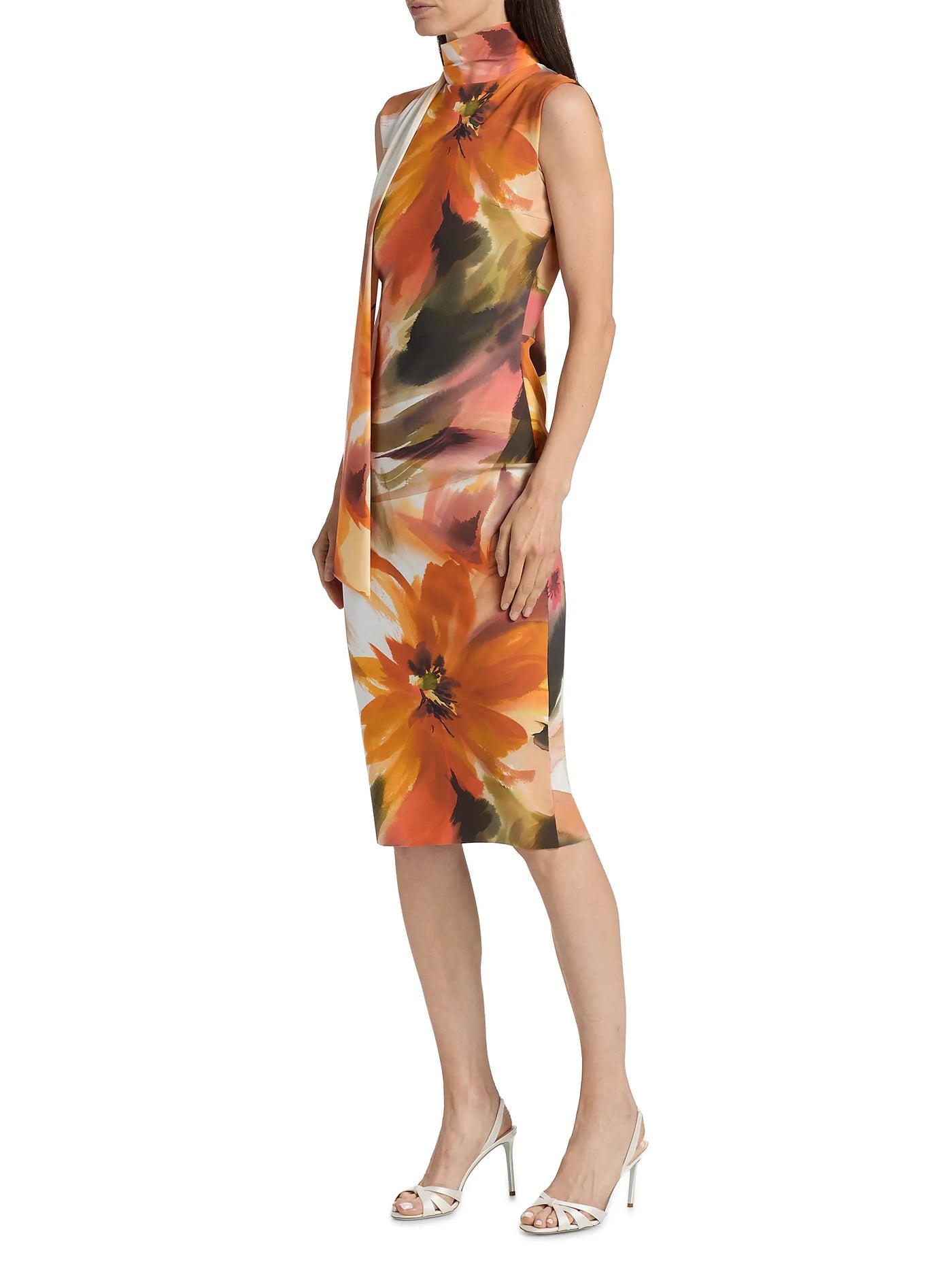 Kayat Print Cocktail Dress in Linda Amber Print