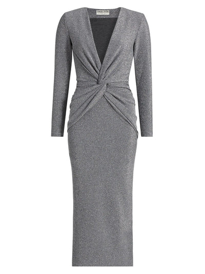 Jarra Starry Jersey Midi-Dress in Silver