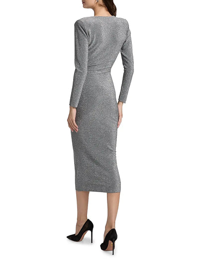 Jarra Starry Jersey Midi-Dress in Silver