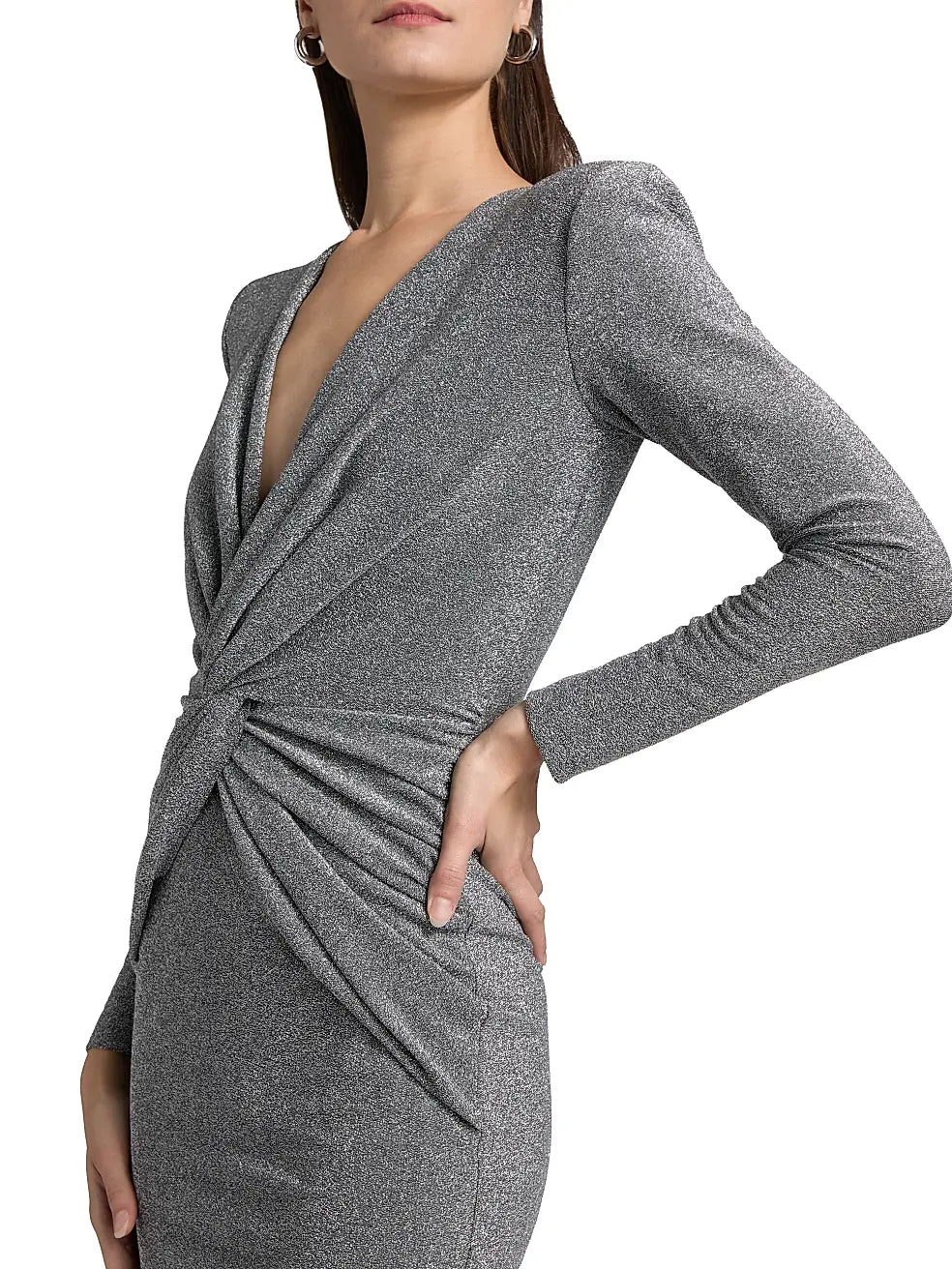 Jarra Starry Jersey Midi-Dress in Silver