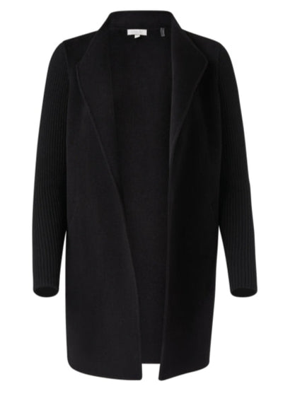 Rib Sleeve Coat in Black