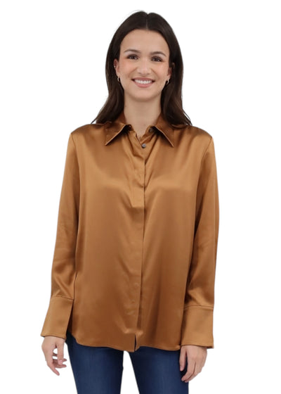 Button Down Blouse in Copper