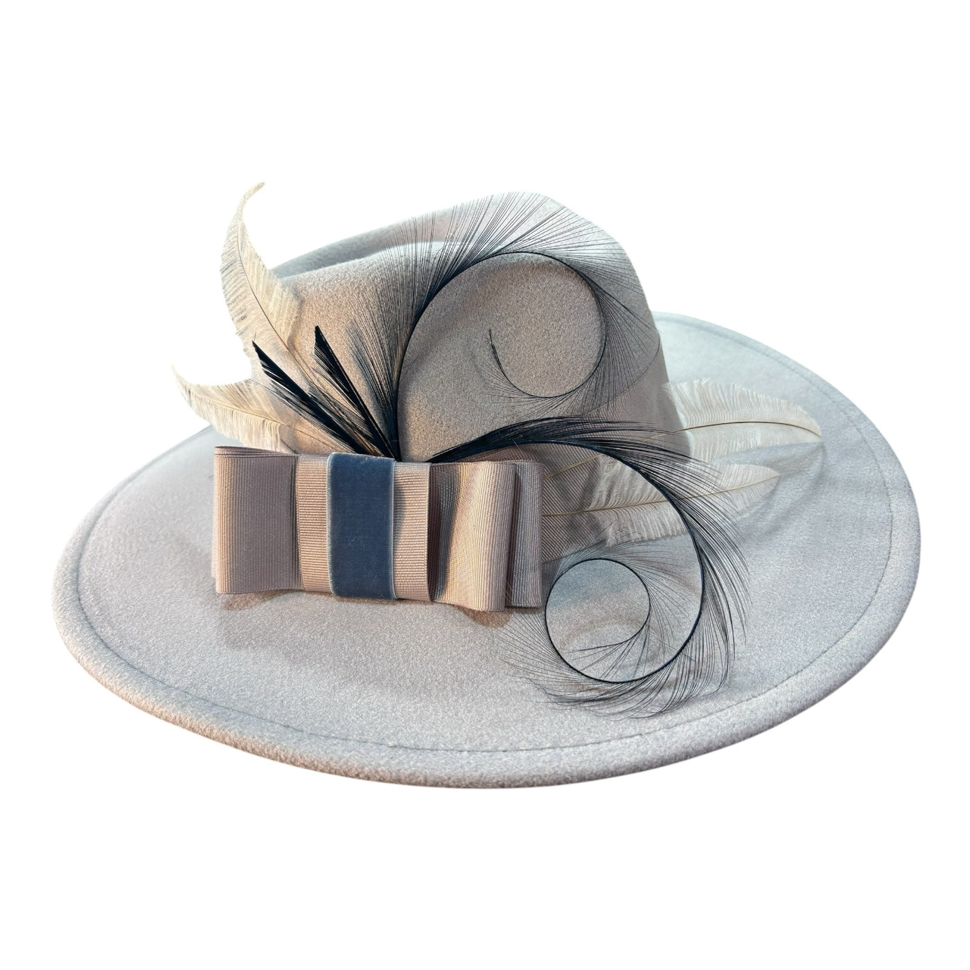 Light Blue Grey Felt Fedora