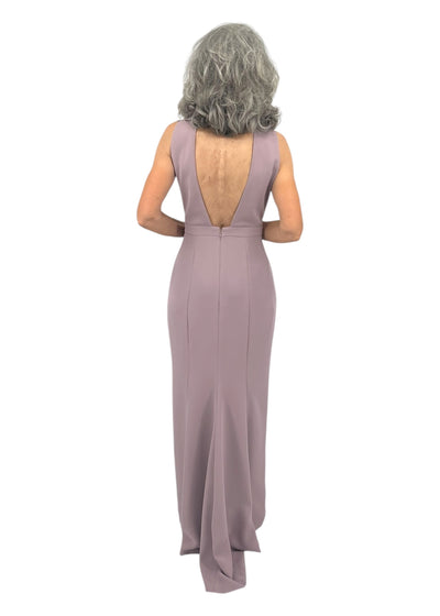 Zeina Gown w/ Trumpet Hem in Taupe