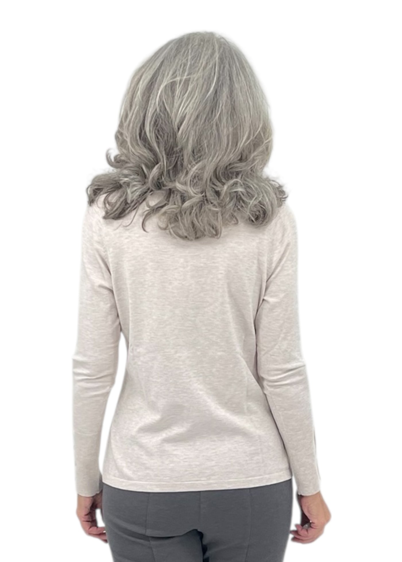 Jewel Neck Top in Stone