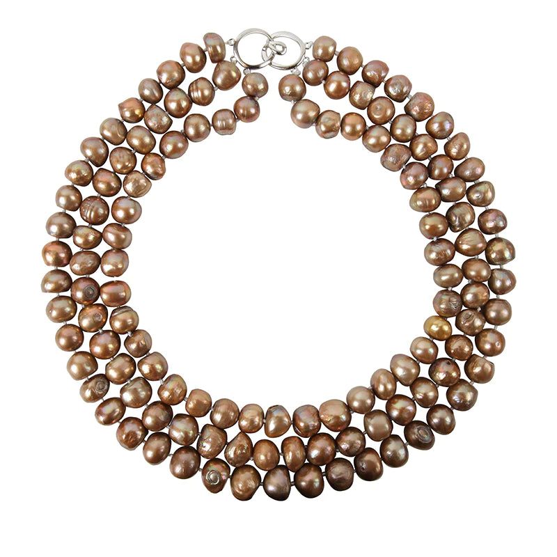 Champagne Bam Bam Triple Strand Necklace