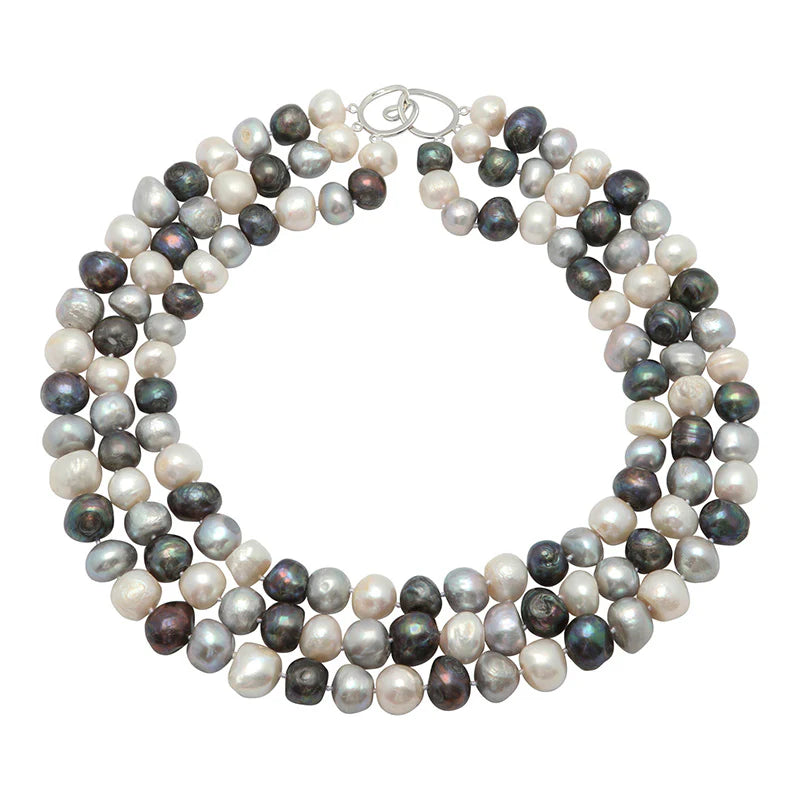 Dark Mix Bam Bam Triple Strand Necklace