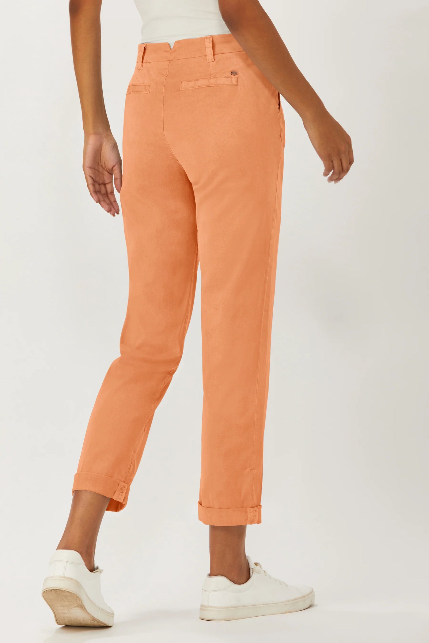 Mitchell Roll Cuff Chino in Tangerine