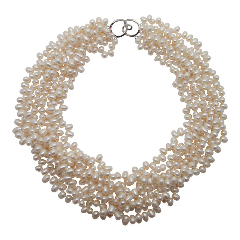 White 7-Strand Keshi Pearl Necklace