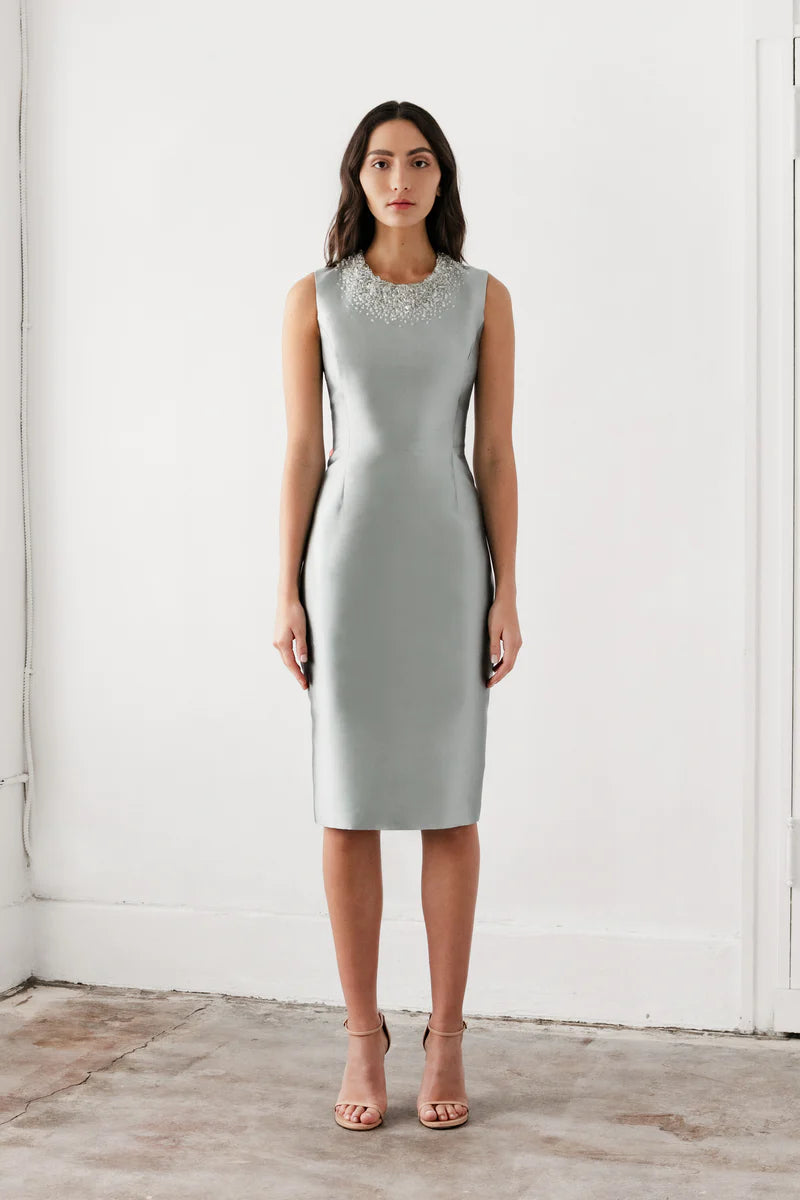 Jackie Slim Vintage Dress in Platinum