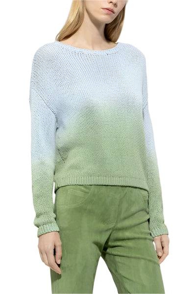 Linen-Blend Sweater in Blue/Green Multi