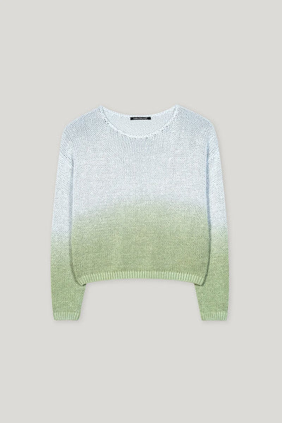 Linen-Blend Sweater in Blue/Green Multi