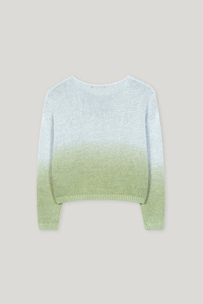 Linen-Blend Sweater in Blue/Green Multi