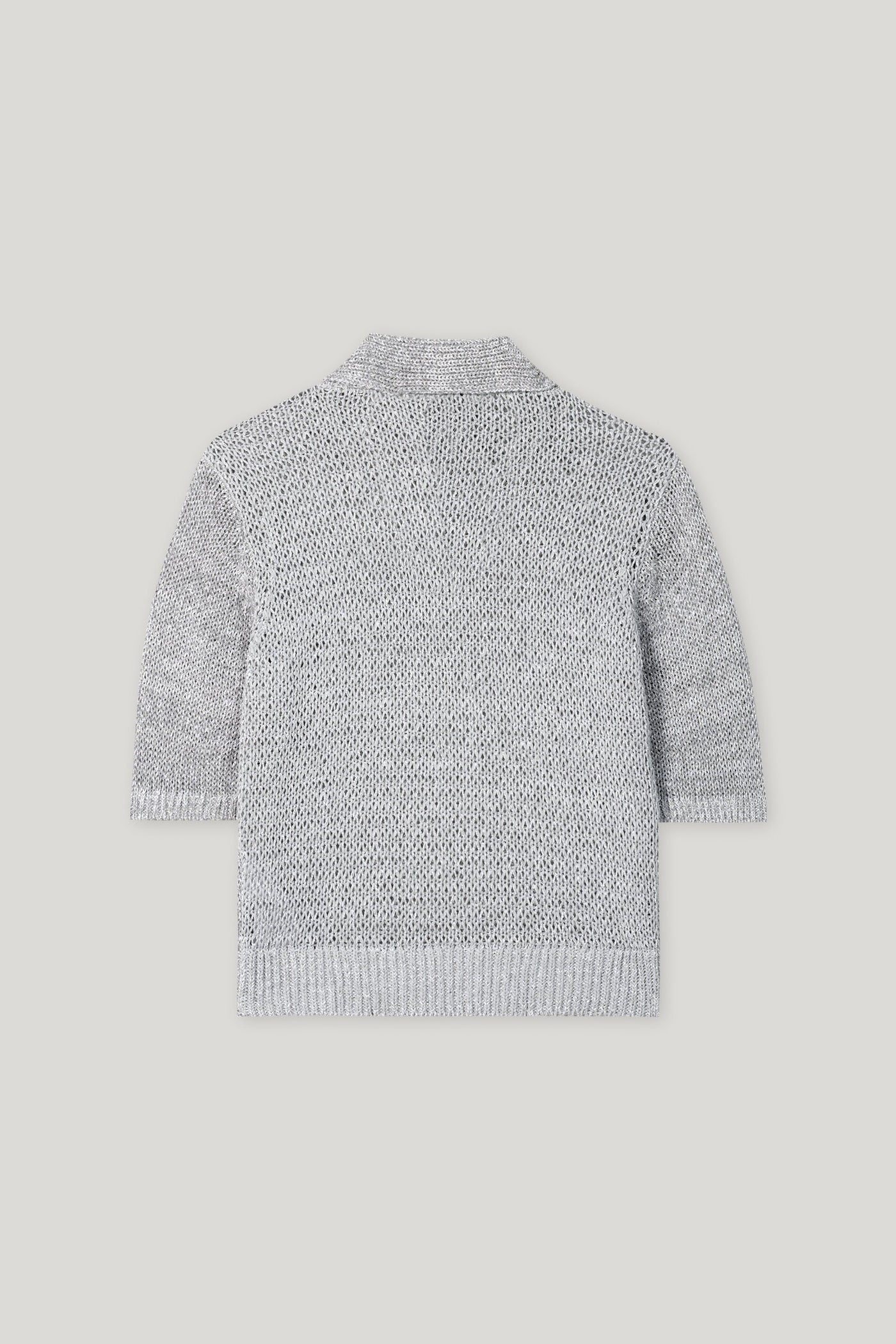 Linen Blend Polo in Silver Gray